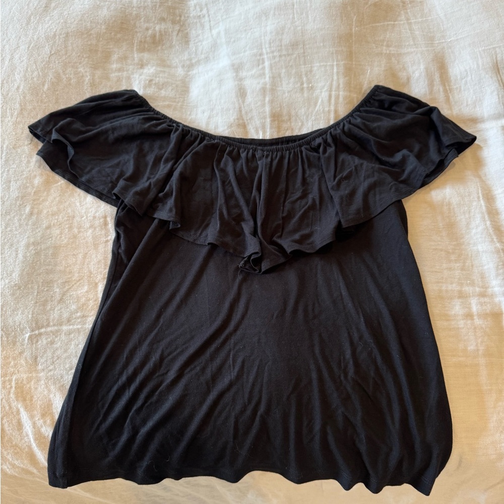 Anthropologie Black Off the Shoulder Top